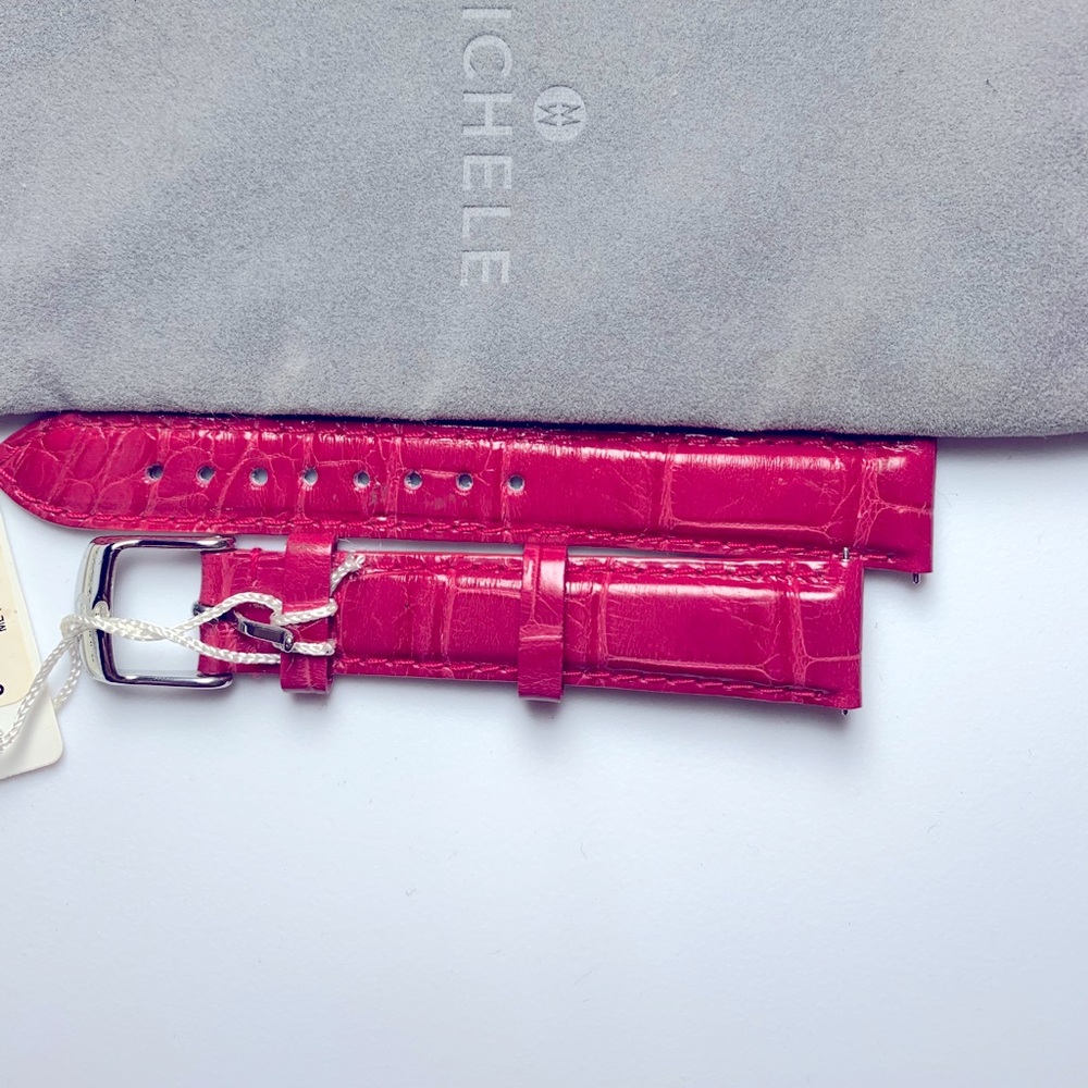 NWT Michele 16 Alligator Leather Pink Watch Band